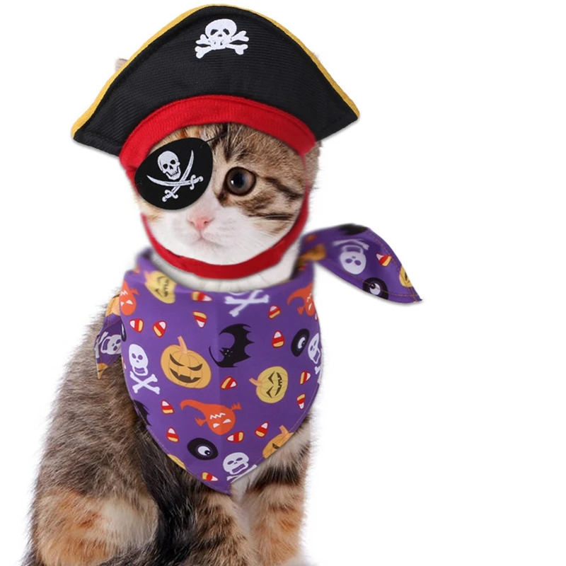 Role Play Costume Cat Pirate Captain Props Halloween Party Performance Hats Pirate Skull Hat Kitten Lovely Dress Up Cosplay Prop