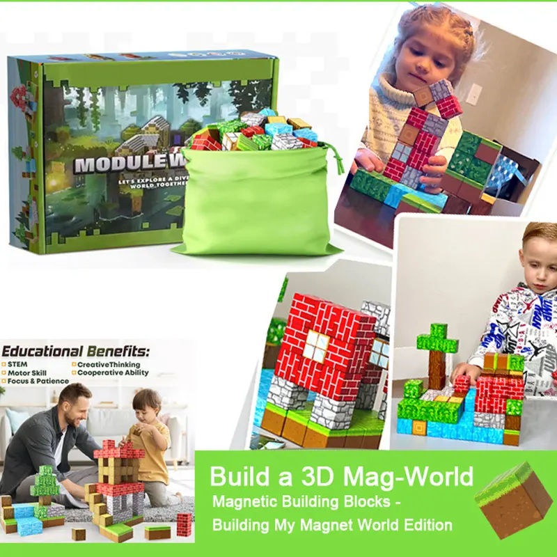 My World Magnetic Building Blocks Assembly Cube Building Magnetic Toys Mini Models Versatile Magnetic Blocks