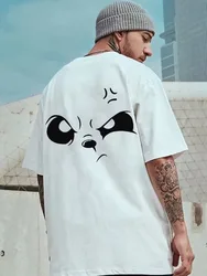 Letni nowy Casual luźny T-shirt z krótkim rękawem moda męska luźny z nadrukiem duża 8XL Hip Hop odzież dla pary pół rękawa Top bawełniany