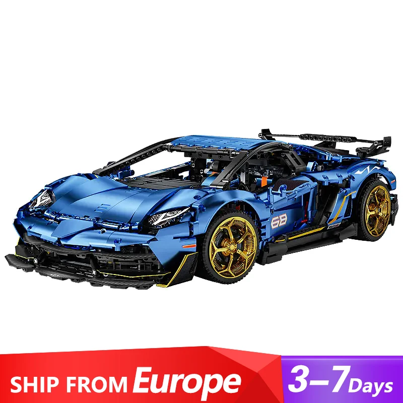 Technical MOC KBOX 10520 Lambor SVJ Super Speed Sports Car Sportscar Model 3811PCS Building Blocks Brick Puzzle Toys for Gift