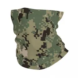 Custom NWU Green Digital Camo Camouflage Neck Gaiter Women Men UV Face Shield Winter Bandana Scarf for Hiking