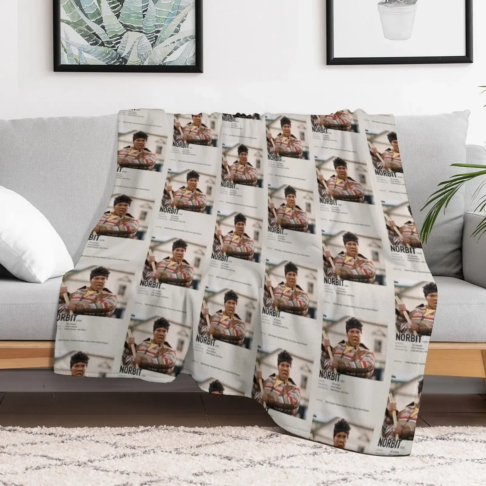 Norbit Movie Sticker Throw Blanket Flannel Fabric Large Blankets