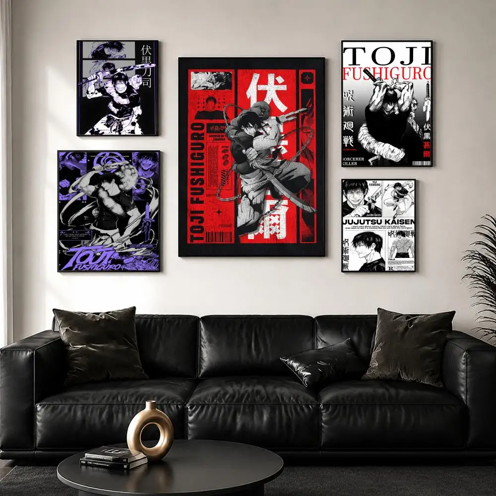 J-jujutsu Kaisen T-toji Fushiguro Painting Calligraphy Wall Art Canvas Poster Premium Home Decor Print for Living Room Bedroom