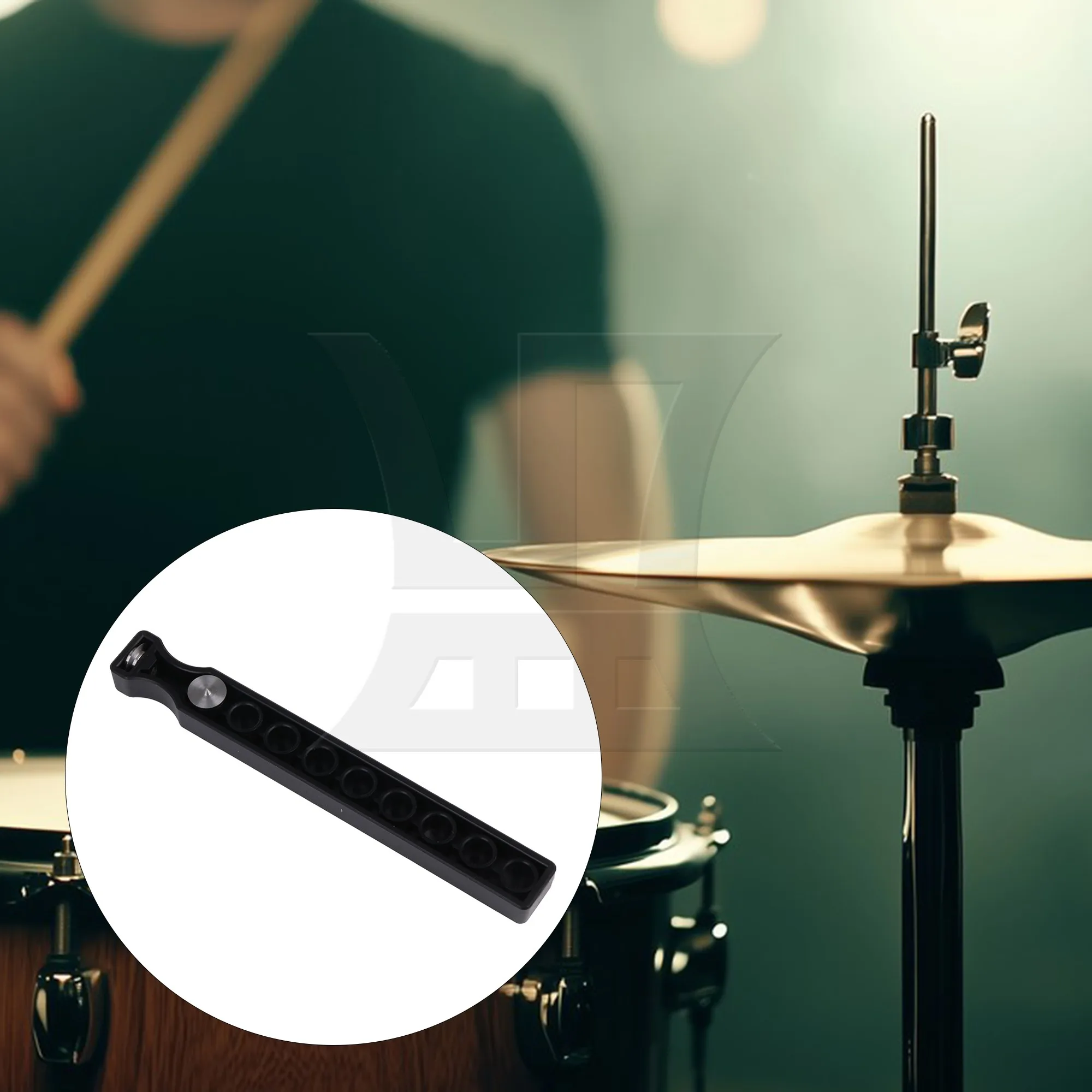 

Yibuy Bass Drum Head Port Punch Tool Adjustable 2-10" Hole 139x17x12mm Black