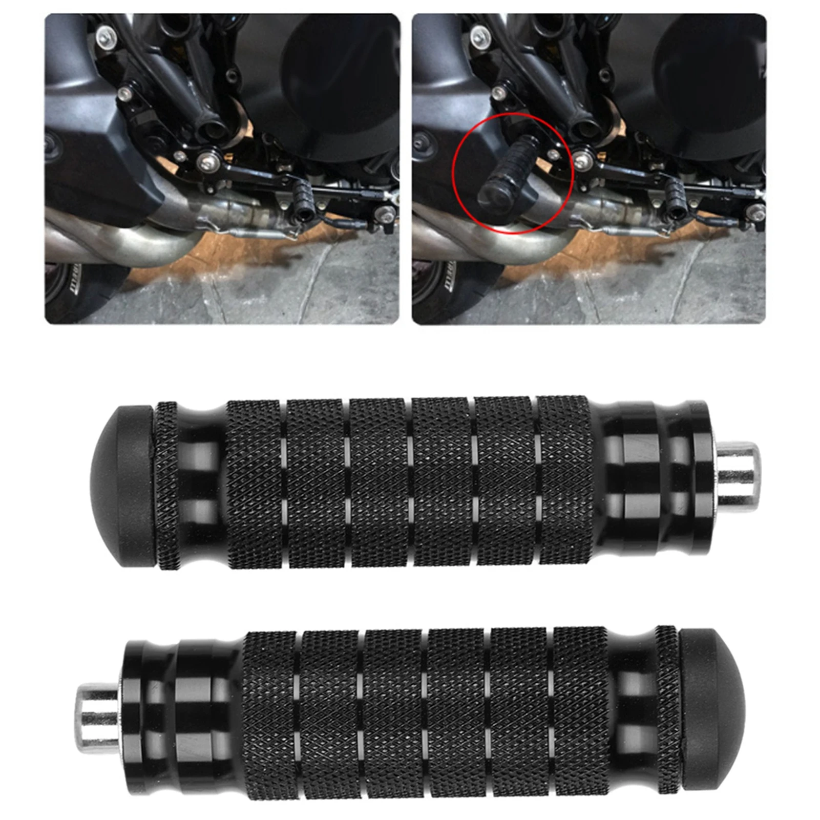 2pcs Motorcycle Rear Footrests Universal M8 Non Slip Foot Rest Pegs Pedals Motorcycle Accessories