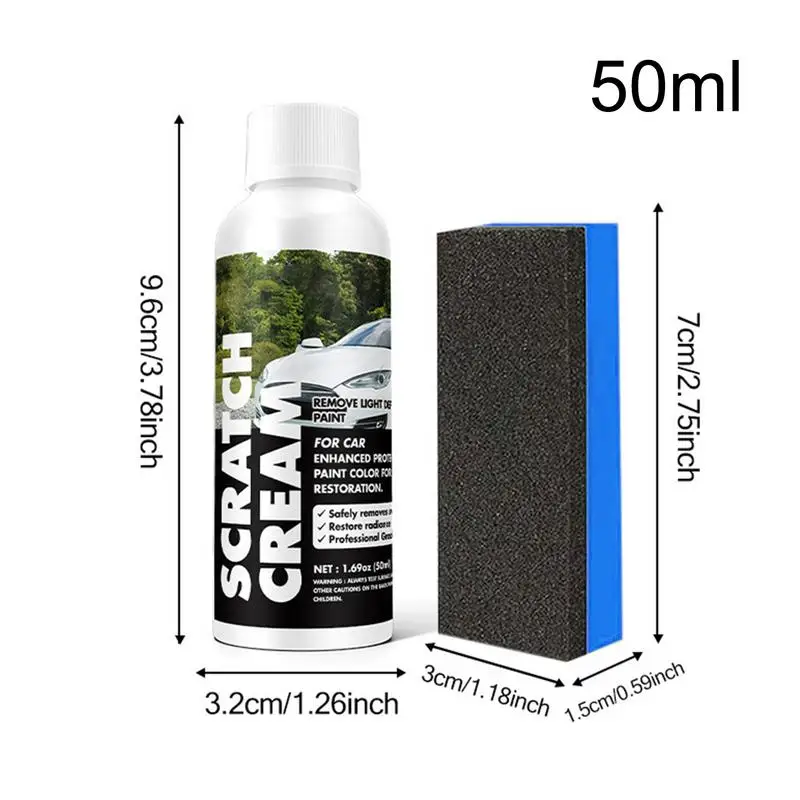 Scratch Repair Wax Car Scratch Eraser Car Remove Scratch Cream Car Scratch Eraser With Sponge 50ml Effective For Cars Trucks