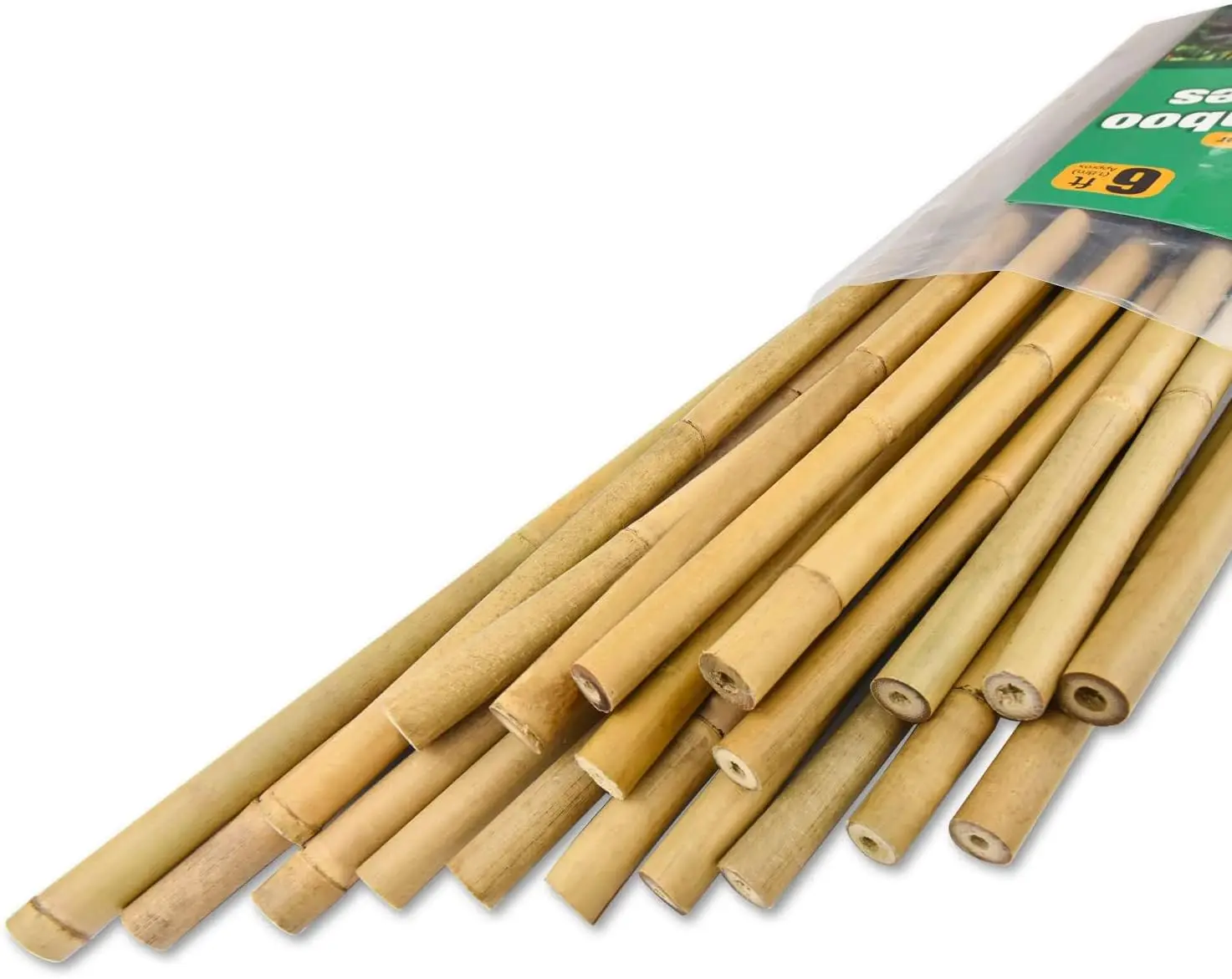 20 Varillas de Bambú Natural de 6 Pies para Soporte de Plantas, Varillas de Jardín Duraderas para Tomates y Plantas Trepadoras