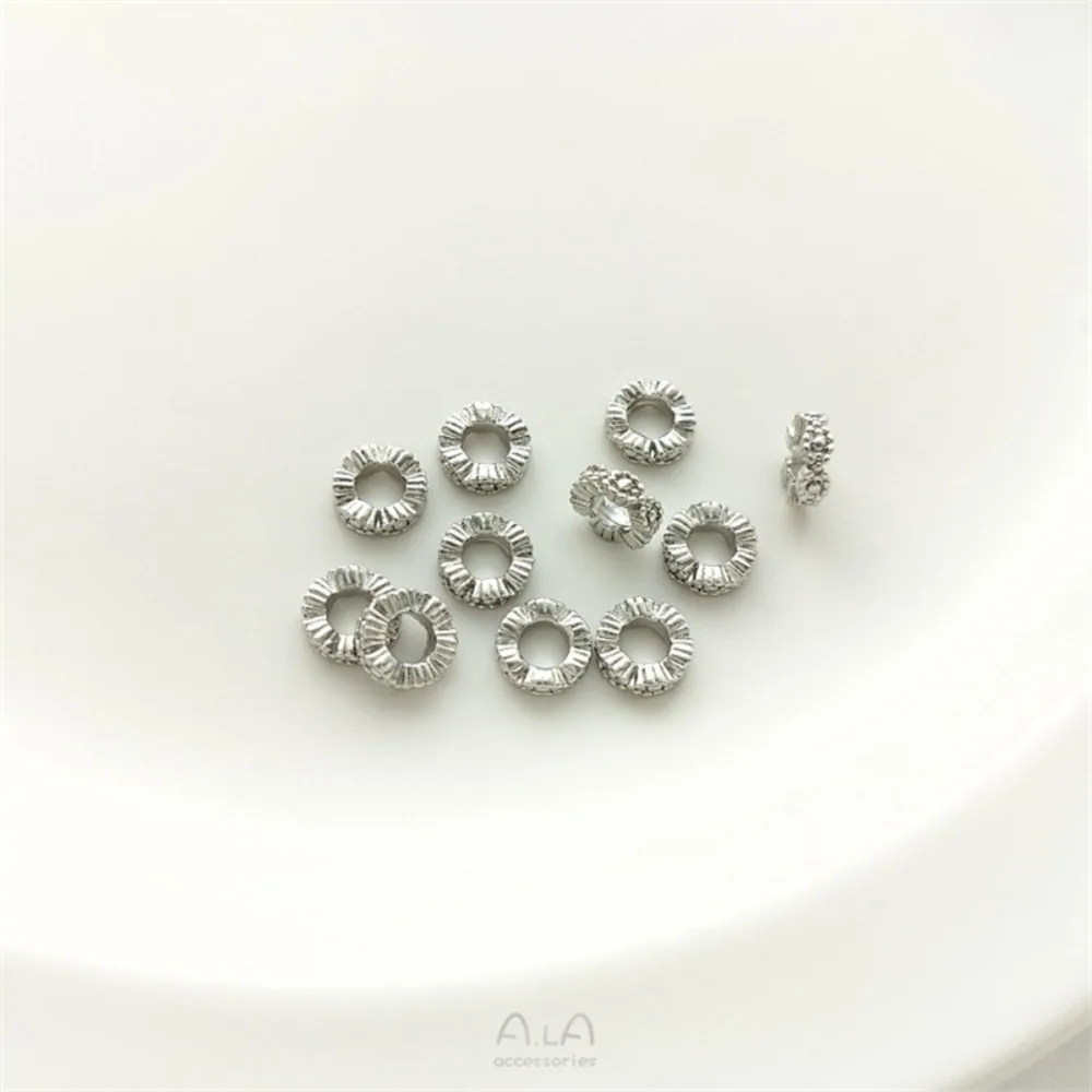 14K Light Gold 18K Gold White Gold Lace Edge Wreath Spacer Handmade Bead Ring String Bracelet Necklace Accessories