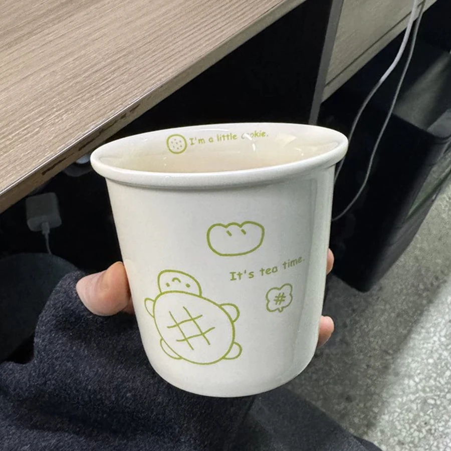 New ins colorful polka dot smiley face espresso cup small hand-held cup ceramic cup