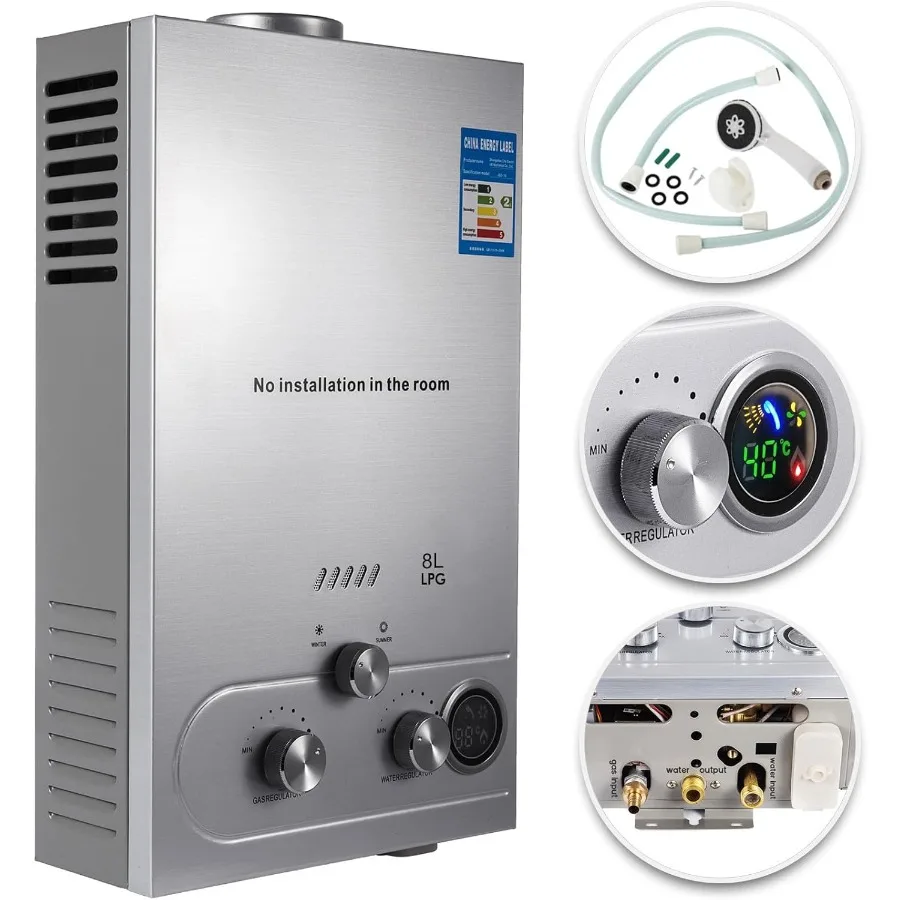 

18L Gas Water Heaters 36kw Instant Shower Water Heater with Digital Temperature Display and Easy Installation Ideal for Kitchen