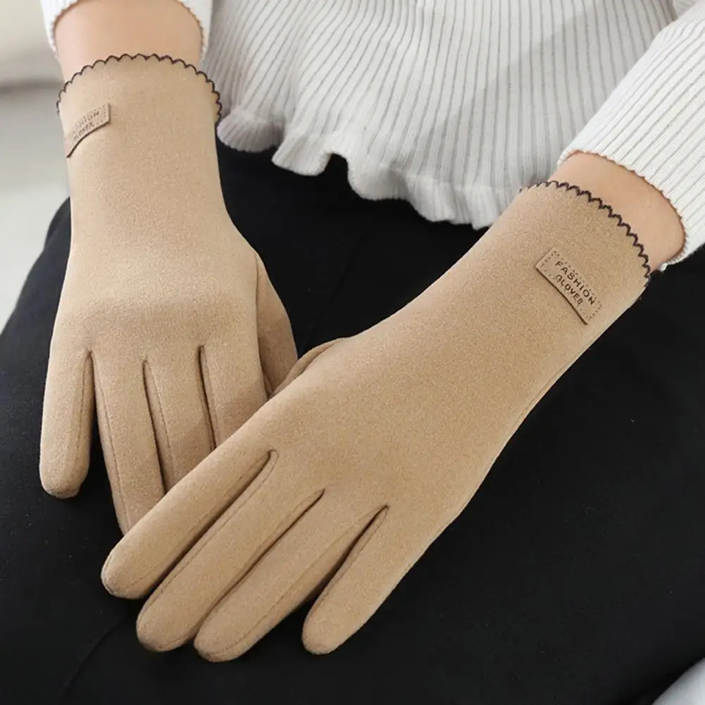 

Winter Cycling Gloves Winter Women's Touch Screen Thermal Gloves for Outdoor Cycling Warm Velvet Full Finger Gloves for Cold