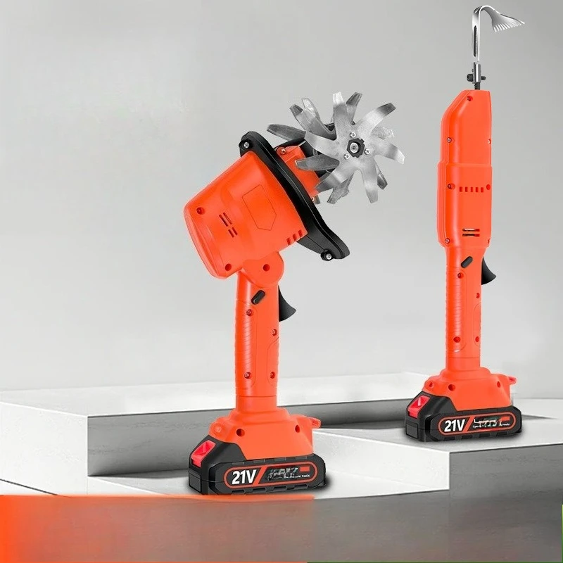 Small household handheld electric hoe for loosening soil, garden bonsai weeding and turning soil, wireless micro tiller