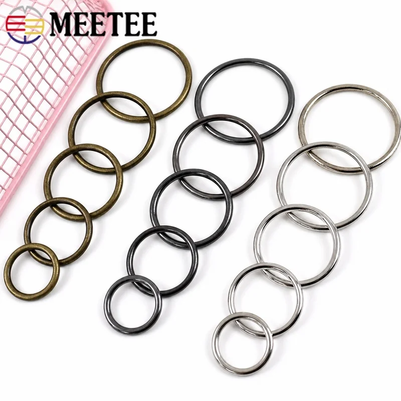 30Pcs 20-50mm Metal O Ring Buckle Round Clasp for Handbag Bag Strap Connector Rings Leather Craft Repair Hardware Accessories