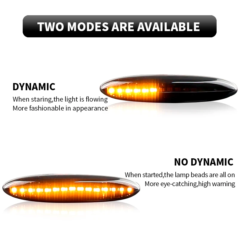 2PCS LED Side Marker Turn Signal Lights Canbus ​For Toyota Camry 2006-2011 Crown S18 2003-2008 Kluger 2007-2013 Mark X 2004-2009