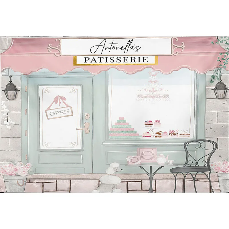 Avezano Photography Background Patisserie Shoppe Cake Sweet Pink Girl Birthday Party Banner Backdrop Decor Photo Studio Props