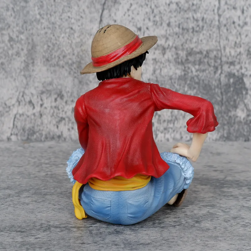 Anime Luffy smiley face holding hand anime action doll model gift children's collectible doll 12CM