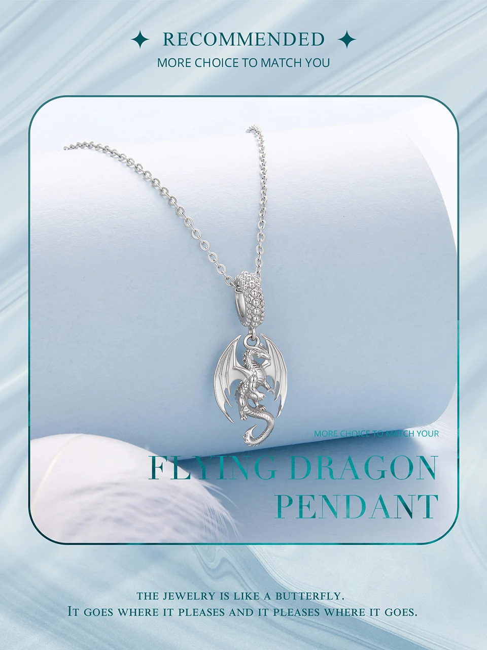 WOSTU 925 Sterling Silver Flying Dragon Charms Pendant Colorful Phoenix Beads Fit Original DIY Bracelet Wholesale