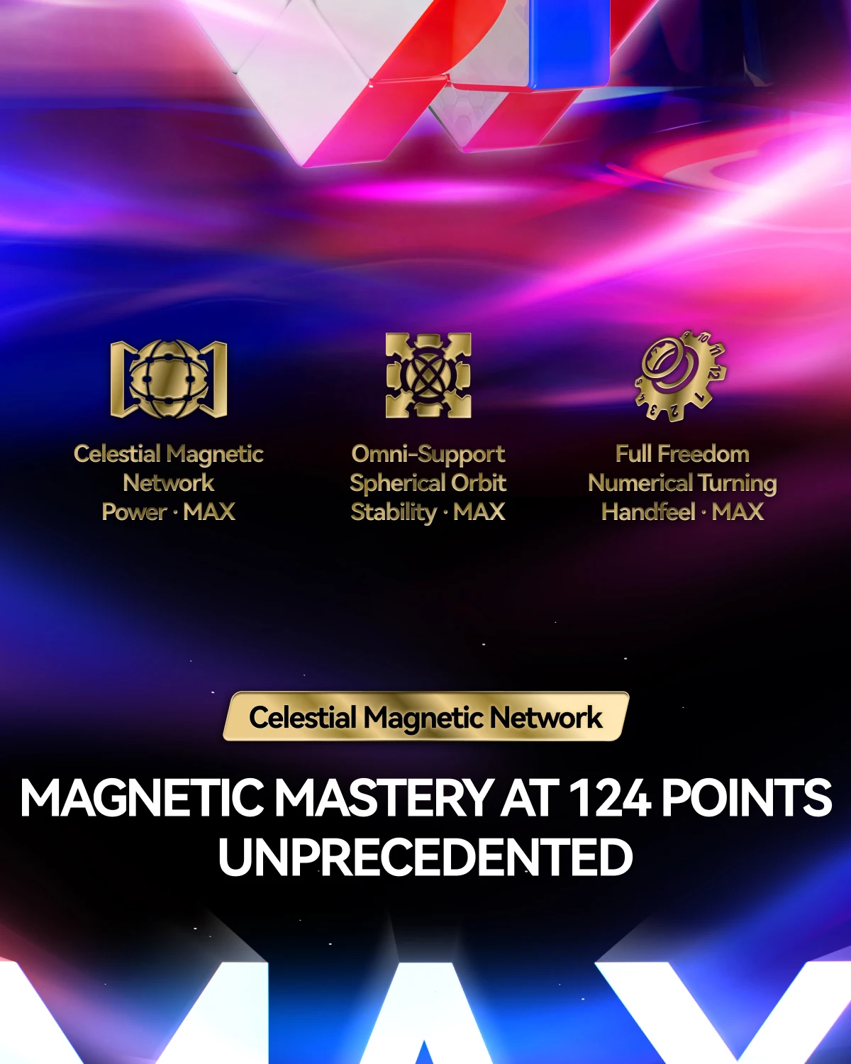 [Picube] GAN16 Maglev Max UV Stickerless Magnetic Speed Cube 3x3 Professional Gan 16 Magic Cube Puzzle Toys Gan16 Maglev UV