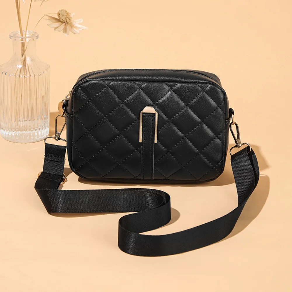 

Casual messenger new multi-layer zipper bag waterproof cloth plaid bag versatile fashion portable messenger bag