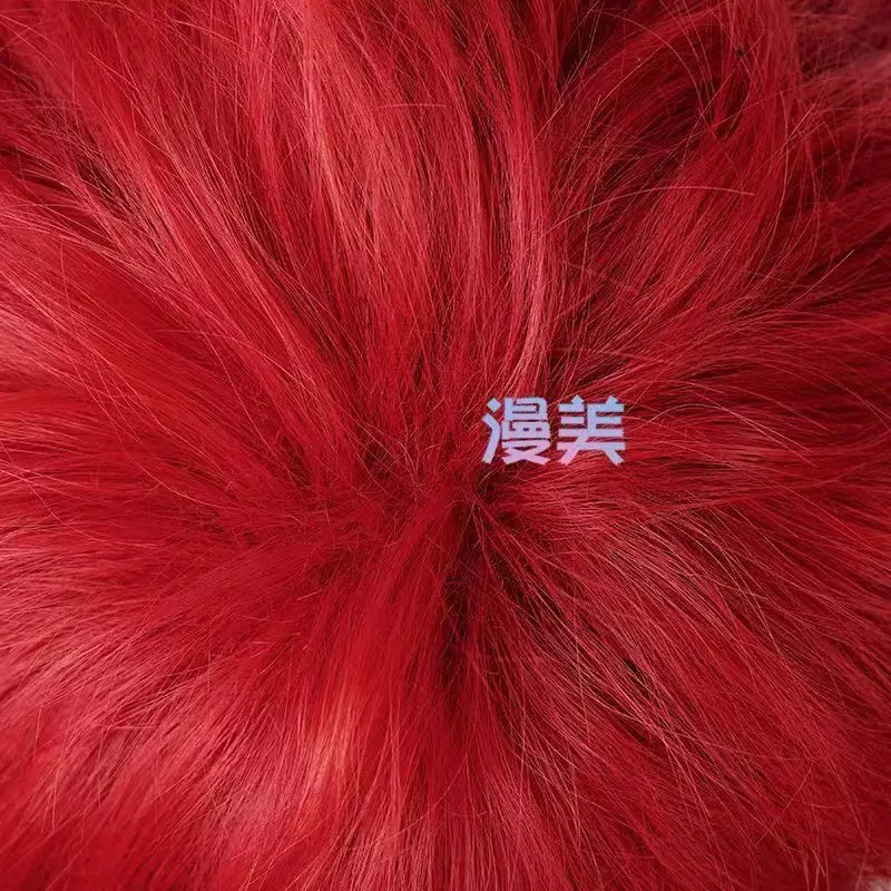 Peruka do cosplayu Gaary z Pustyni, czerwona, puszysta, krótka, z kolcami, uniwersalna peruka anime