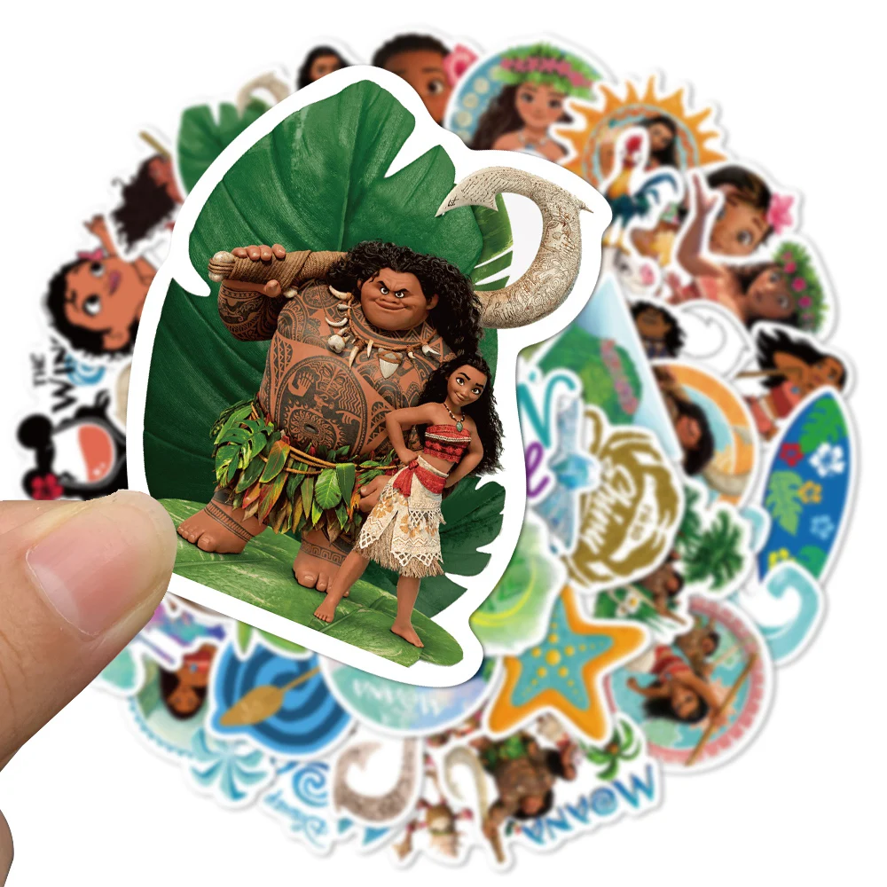 10/30/50 sztuk Disney Movie Moana Cartoon naklejki kalkomanie DIY Laptop Skateboard telefon walizka gitara rower samochód Graffiti naklejki zabawki