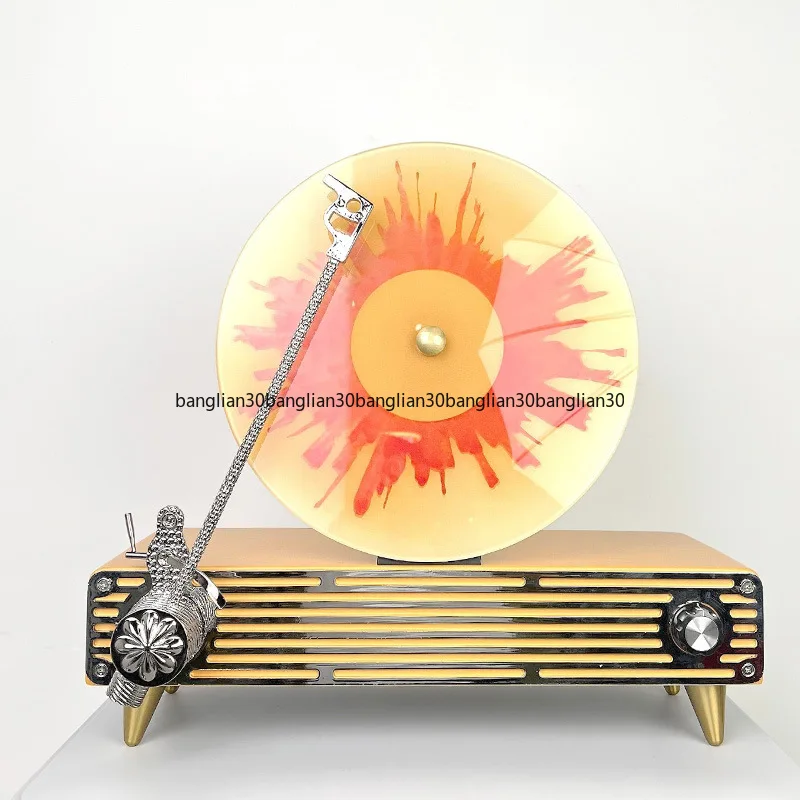 Music Theme Simulation Vertical Vinyl Retro Record Player Phonograph Model Room Sales Office Study Ornament