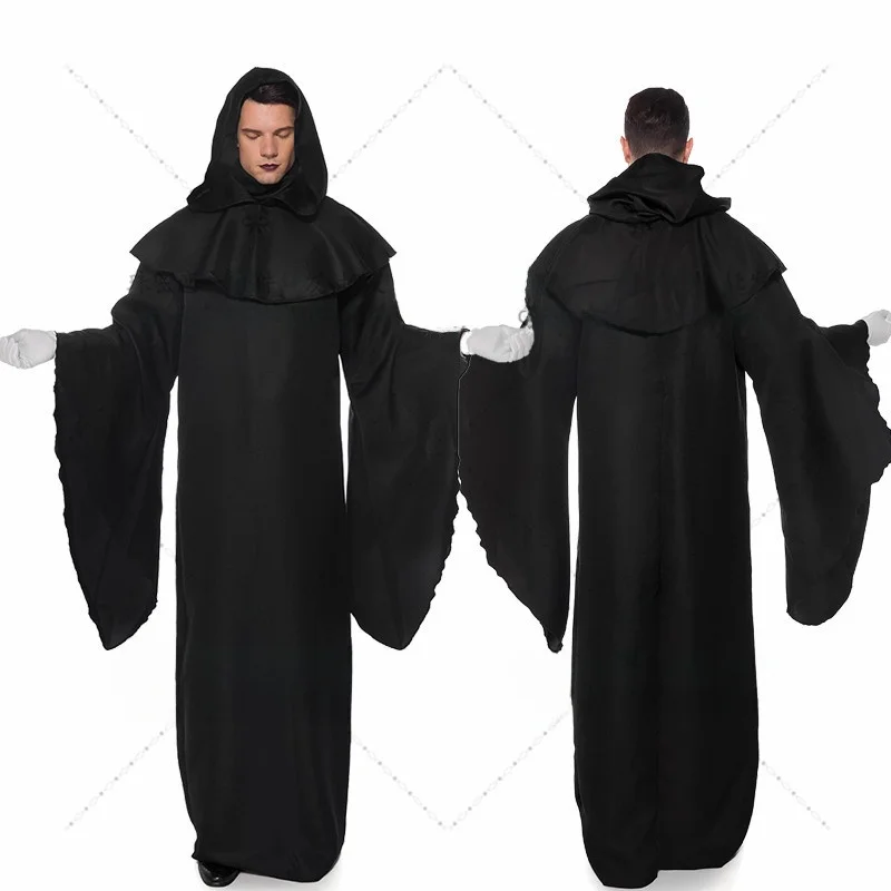 2025 جديد لoween الكبار عباءة رداء معالج القرون الوسطى فارس الكنيسة الكاهن زي الإنتاج الصيني موسم الصيف المرحلة زي