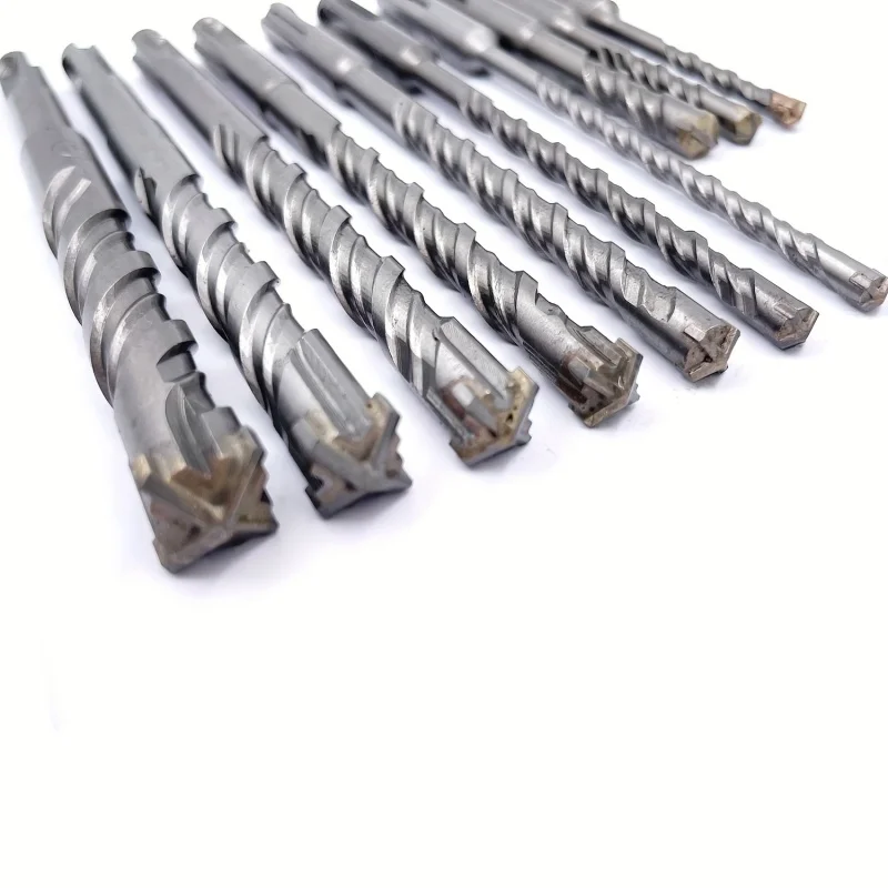 Set di punte per trapano a percussione rotante Premium da 10 pezzi-punta in metallo duro durevole, compatibile SDS-Plus, per perforazione efficiente