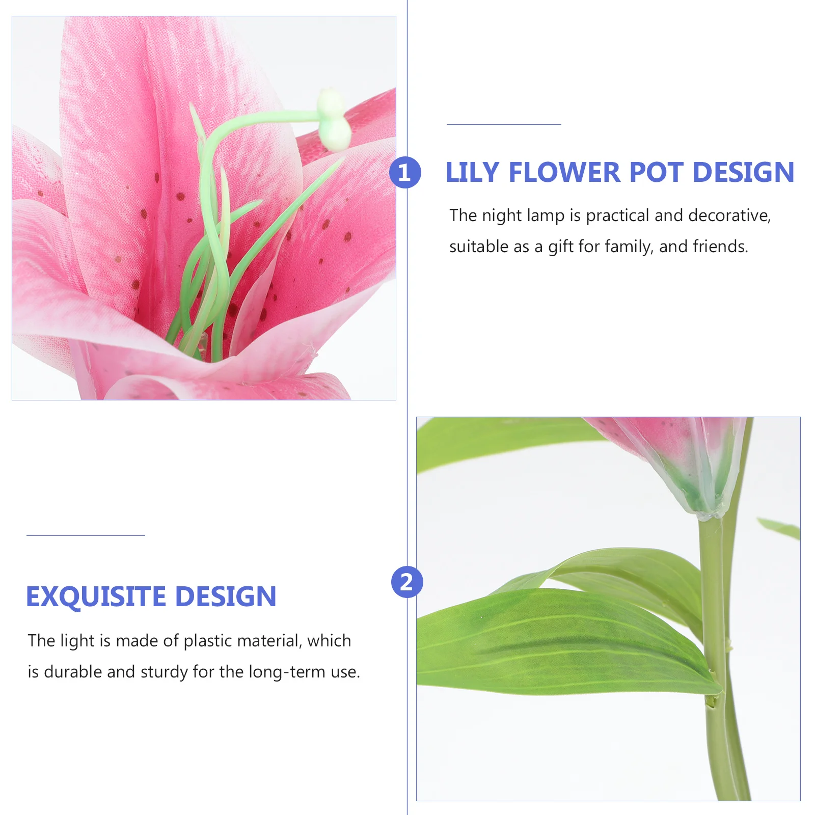 

Bedroom Night Lamp Lily Flower Pot Creative Tabletop Light Decorative Night Lamp Room Decorative Light Tabletop Decor