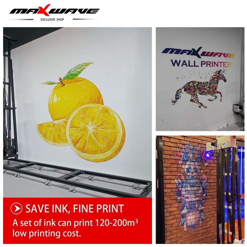 Chinese Wallpen 3D 5D Wall Printer Machine CMYK+W UV Vertical Wall Printing Machine Highly resolution Double DX10/DX7 heads