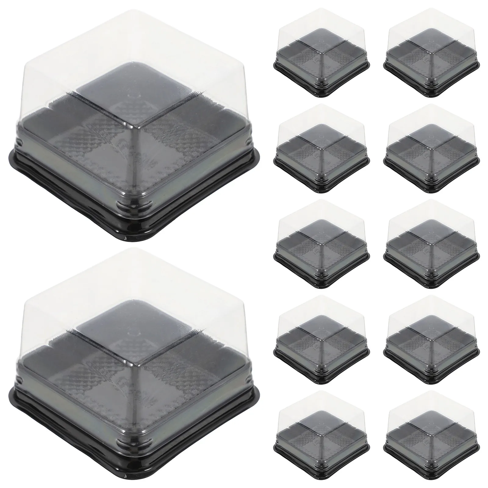 

1Set Egg-Yolk Puff Box Pet Material Clear Transparent Cover Moon Cake Holder Square Plastic Dessert Container Sealing Effect