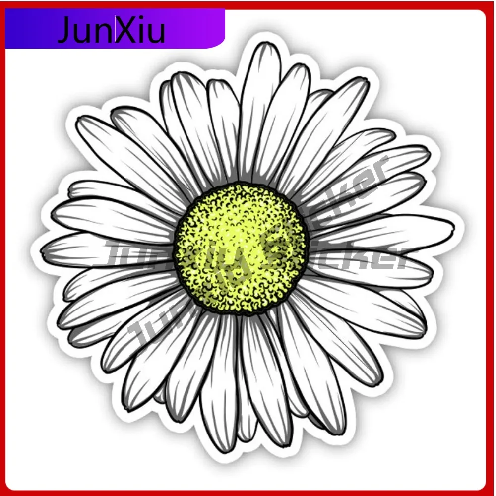 

Daisy Flower Waterproof Sticker Car Motorcycle Bicycle Skateboard Laptop Windows Windshield Luggage Kayak Luggage Decals Bumper