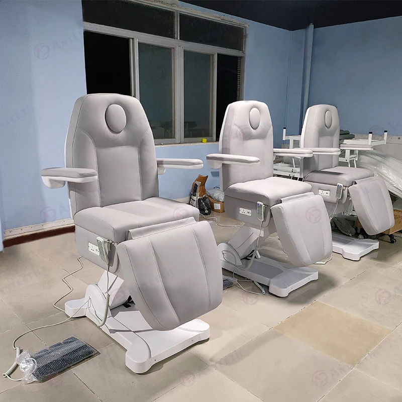 Modern Adjustable Therapy Spa Beauty Bed 3/4motors Exam Table  Massage Table With Socket Luxury Facial Electric Massage Chair