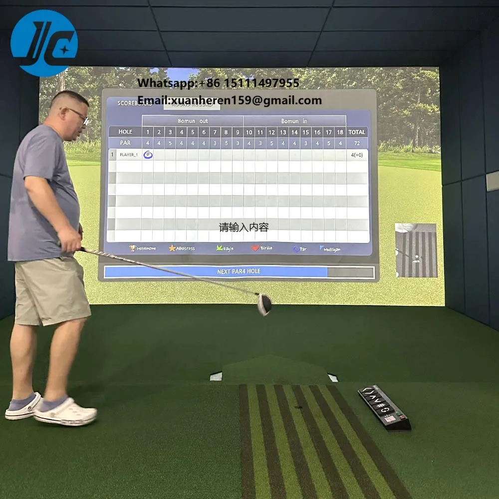 Reality Golf Simulator Wall Gesture-Controlled Hazards Dual High-Speed Camera Sensors Customizable Size Capacity Score