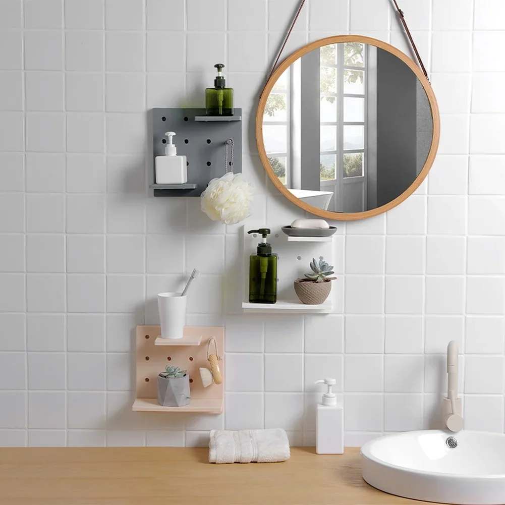 Wohnkultur Wand Regale Dekoration Loch Bord Wand Lagerung Rack Lagerung Regal Küche Schlafzimmer Hängen Wand Regale Wand Dekor
