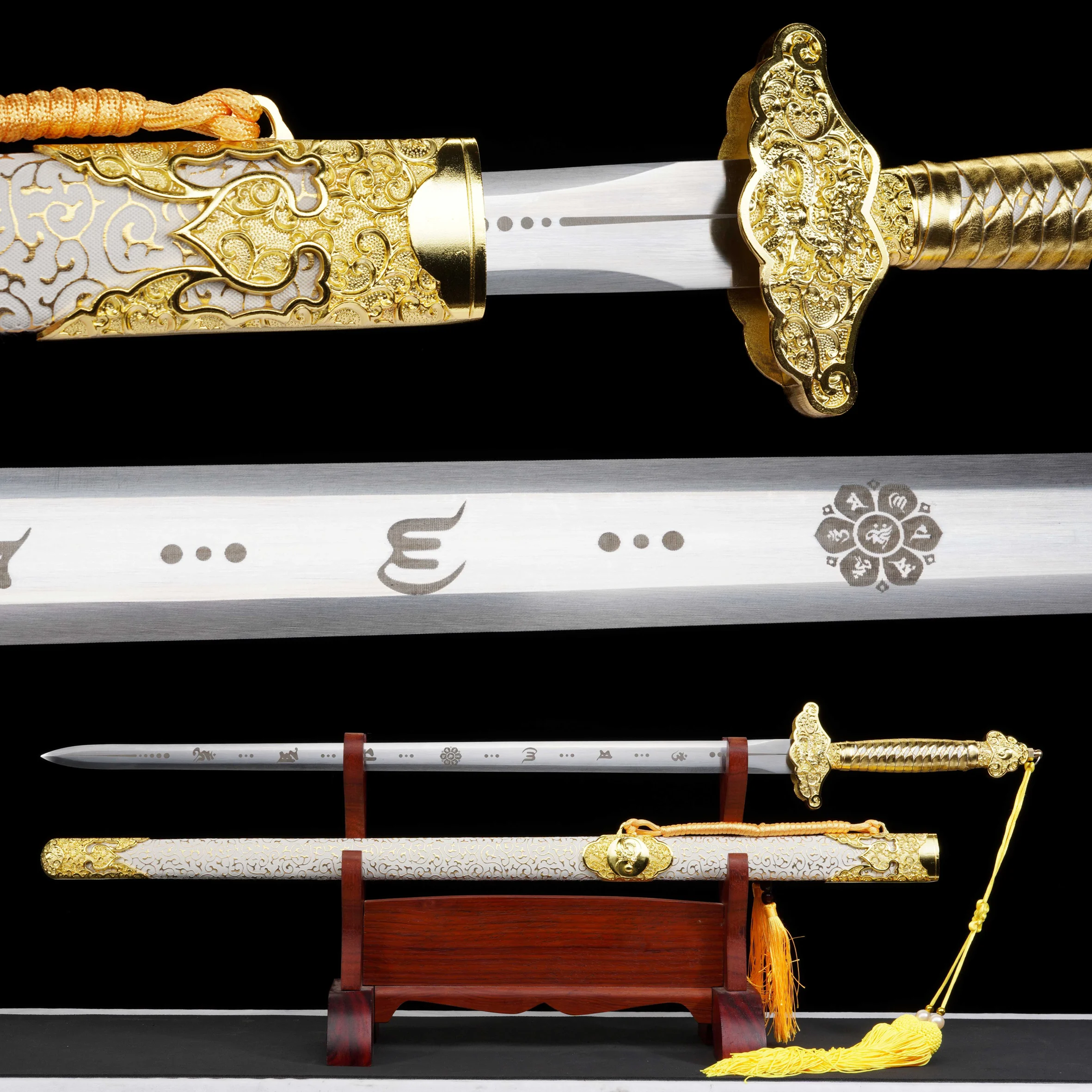 Chinese Tai Chi Sword Manganese Steel Genuine Hard Sword Gift for Sports Enthusiasts and Martial Artists Decorative Not Sharp