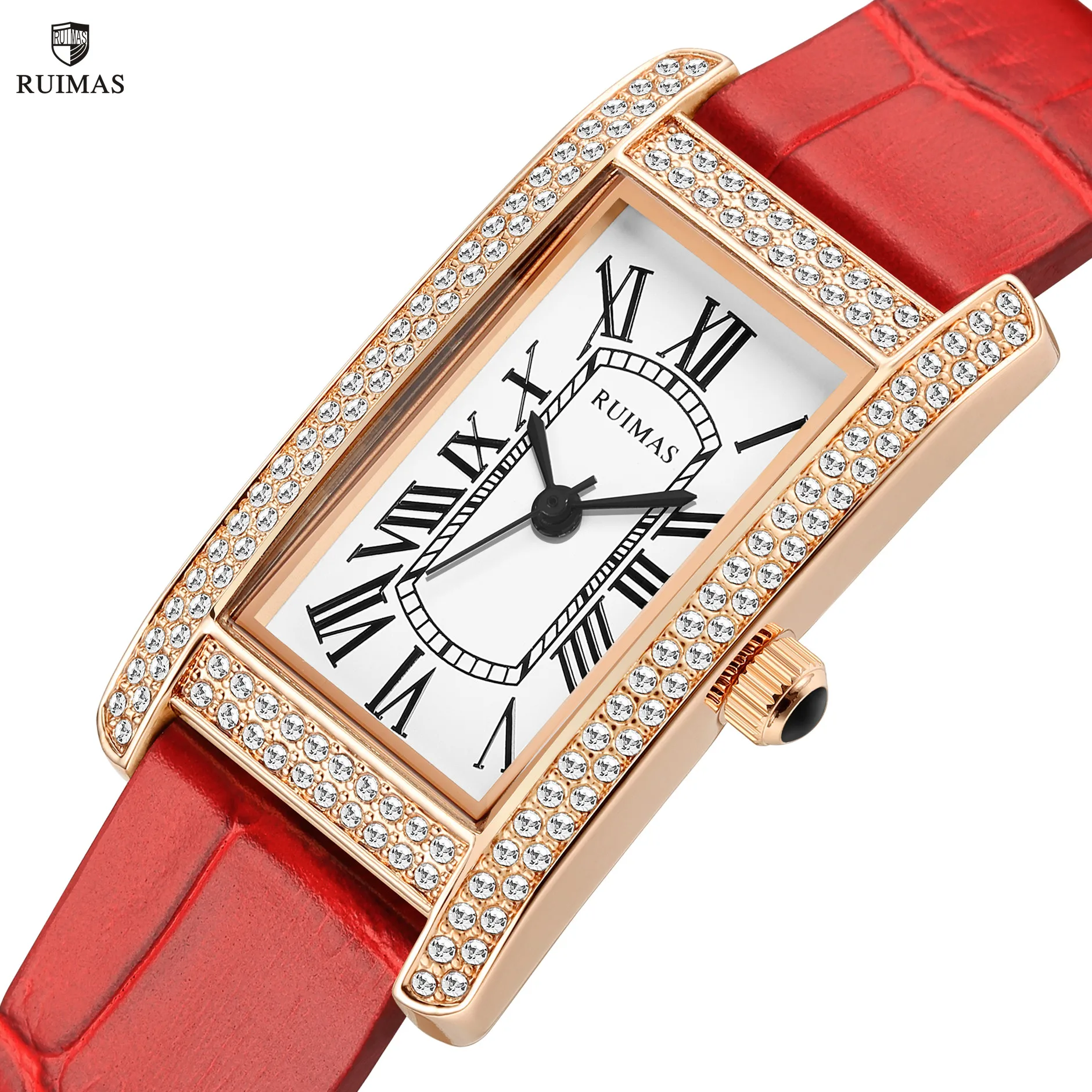 RUIMAS Women Watches Fashion Square Ladies Quartz Bracelet Diamond Luxury Female Casual Wristwatches Dress Clock Reloj Mujer