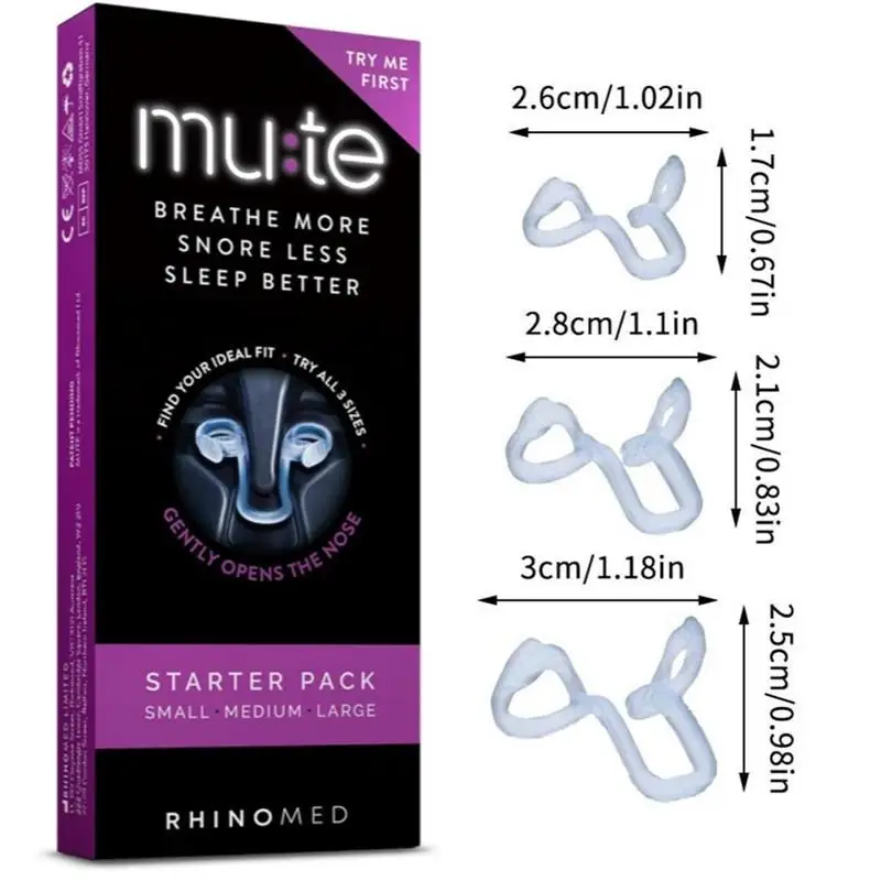 3 Sizes Silicone Anti Snoring Nose Clip Nasal Dilator For Better Sleep Improved Airflow Travel Home Use Comfort
