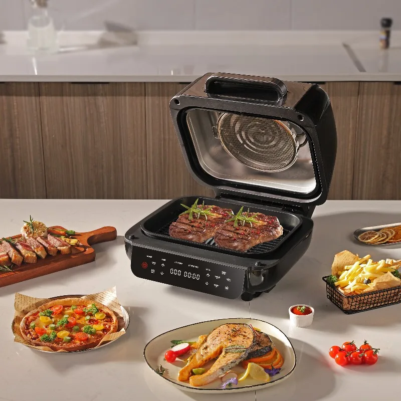 Multifuncion Countertop Home Appliance Bake Steam 12 in 1 Air Fryer Smokeless Indoor Electric BBQ Grills