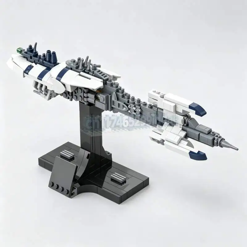 343Pcs Space Battle MOC Brick Model Custom Puzzle DIY Assembly Sci-Fi Ship Creative Building Blocks Toy Popular Collection Gift