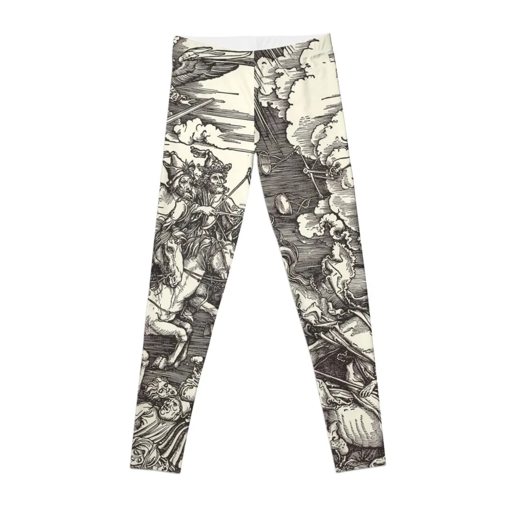 

die vier apokalyptischen reiter high by Albrecht Durer circa 1500 Leggings Tight fitting woman Fitness clothing Womens Leggings