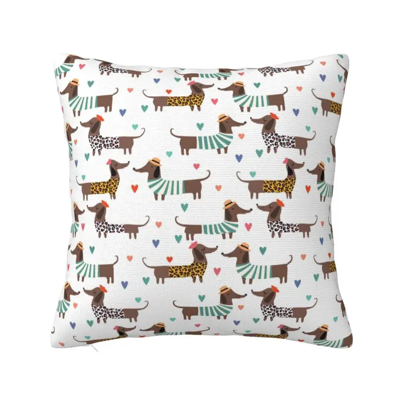 Custom Dachshund Sausage Florals Cushion Cover 3D Printing Square Throw Pillow Case for Living Room Pillowcase Home Decor
