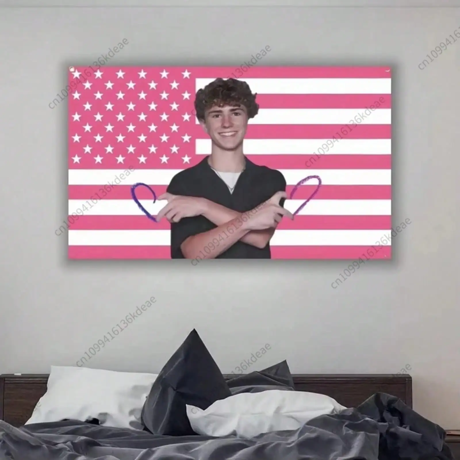Pink Walker American Flag Funny Tapestry, Scobell Wall Tapestry For Bedroom, Wall Hanging Background, Fabric Banner, Festival