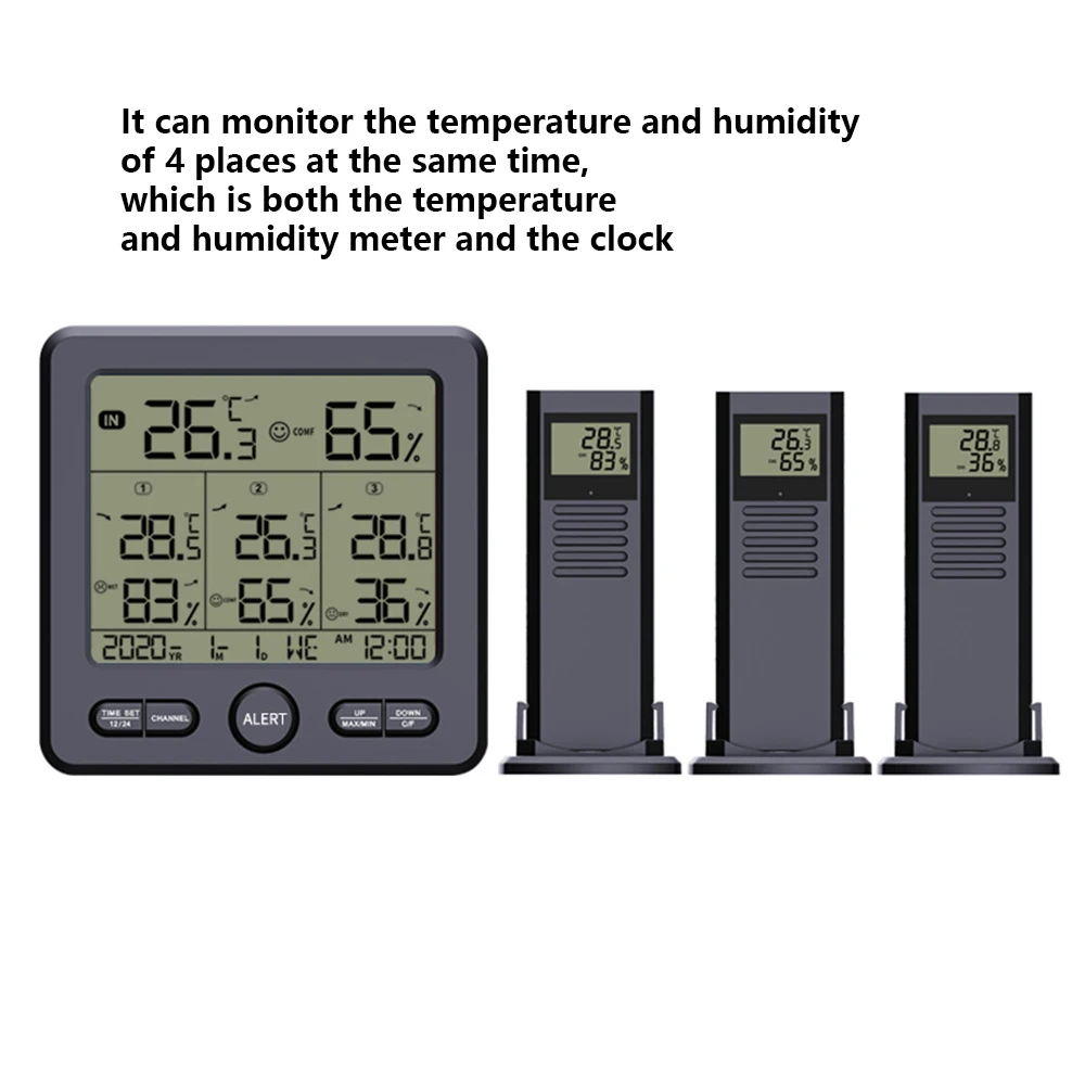 

Temperature and Humidity Measurement with 3 Indoor or Outdoor Wireless Sensors Weather Station Thermometer and Hygrometer Newest