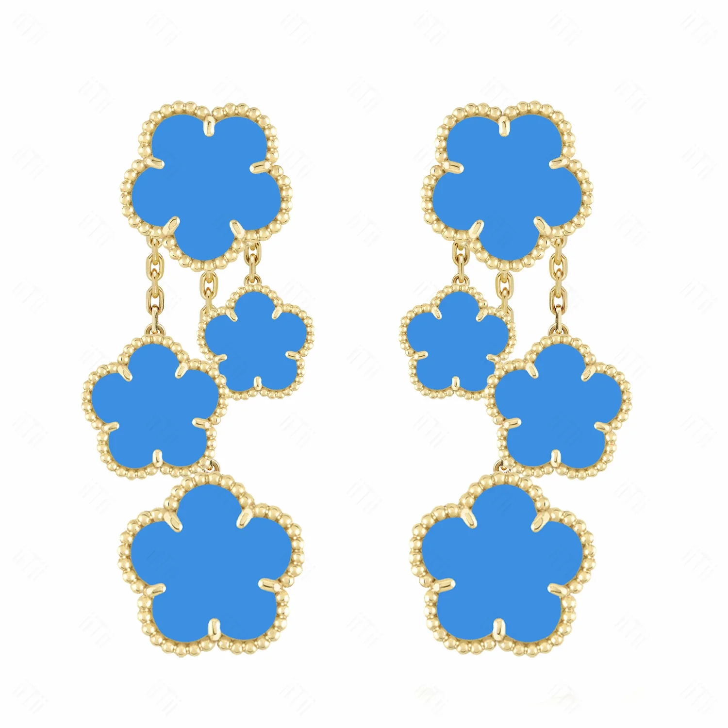 Size Four-Leaf Clover Earrings for Women Natural Gems Great Party Jewelry Lucky Fashion Classic Lucky Free Shipping