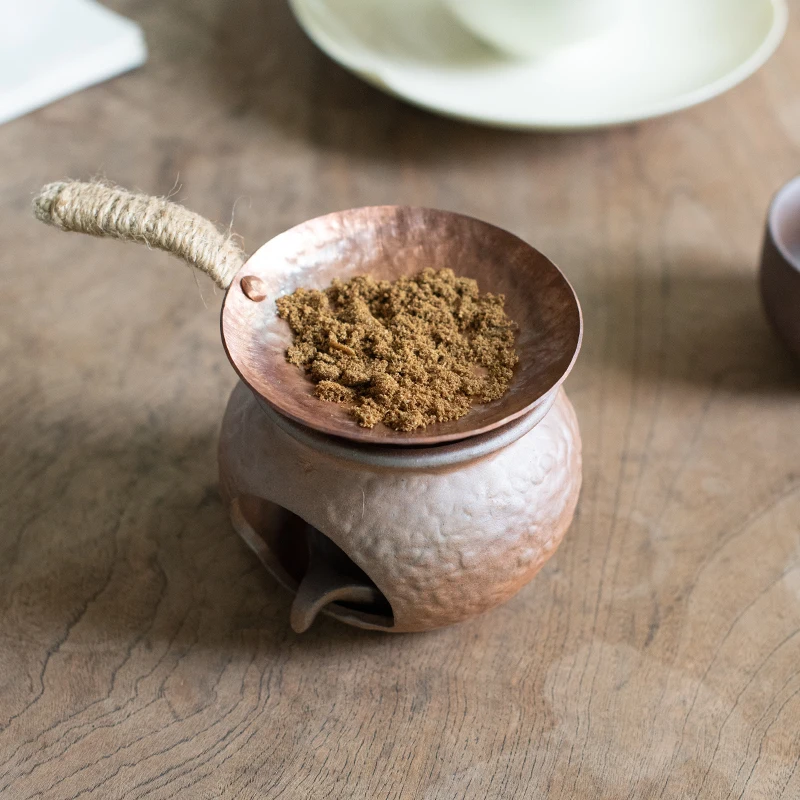 Hand-forged Pure Copper Incense Plate, Hammer Pattern Agarwood Incense Bunner, Roasting Plate for Tea,incense Powder,Chips
