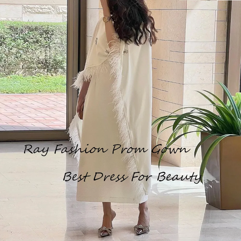 Exquisite Straight A Line Prom Dresses Boat Neck Saudi Arabia Ladies Elegant Party Gowns Puffed Sleeve Formal Occasion Gowns