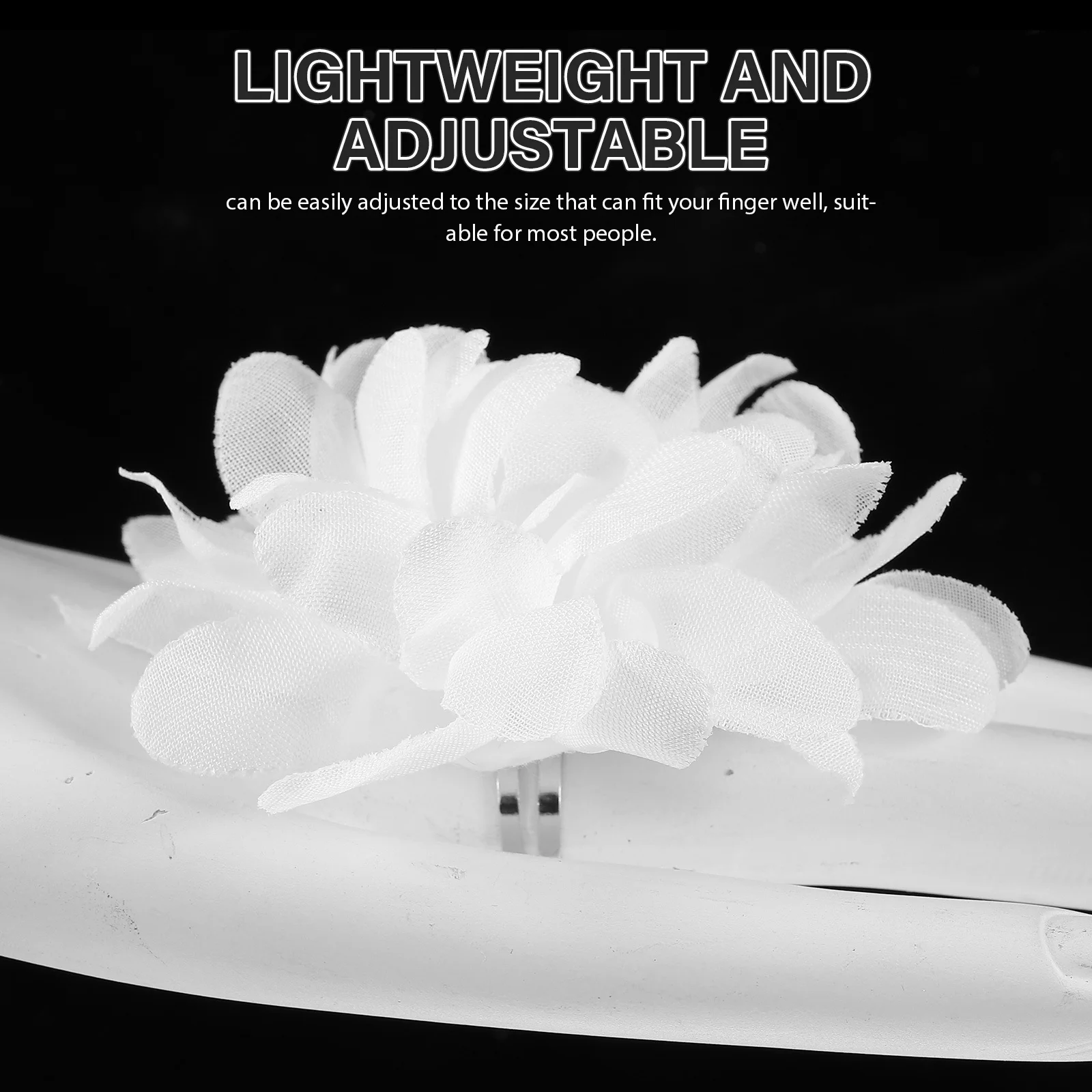 여성을위한 5Pcs 섬세한 실크 꽃 반지 춤 눈길을 끄는 무대 공연 보석 인공 꽃 반지