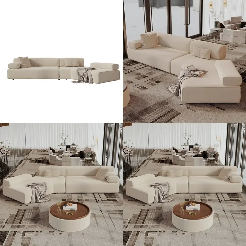 Curved Corner Sofa Modern Light Luxury Reception Seating for Hotel Lobby Salon Clubhouse Rest Area