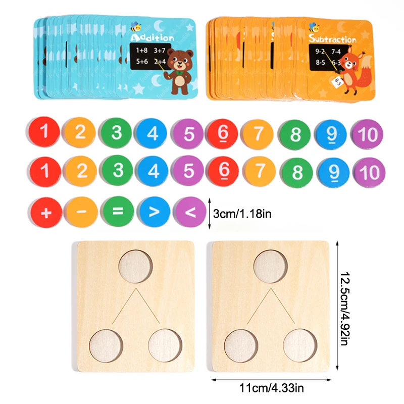 Juguete aritmético de descomposición Digital de madera Montessori para niños, matemáticas, Educación Temprana, ayuda para enseñanza, juguete de conteo cognitivo de números